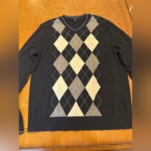 Banana Republic men’s size large argyle long sleeved black‎ sweater
